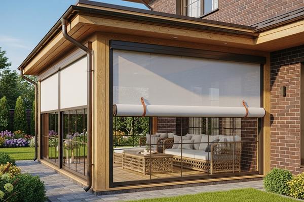 Остекление террасы из бруса